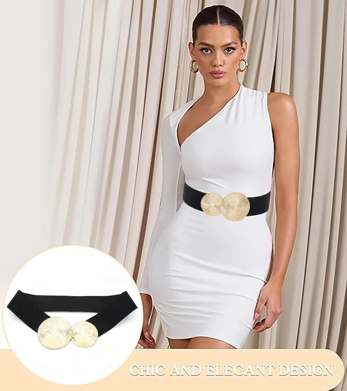 Initlove Wide Stretchy Waist Belt for Women Elastic Waistband for Dresse