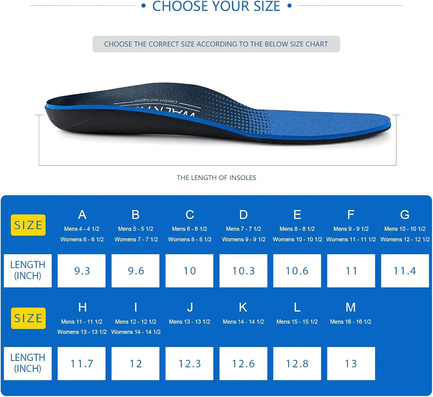 Inserts Relieve Plantar Fasciitis - Flat Feet Insoles Arch Supports, Orthotic Insoles for Foot Pain Arch Pain Reduce Muscle Fatigue Absorb Shock (Mens 6-6 1/2 | Womens 8-8 1/2)