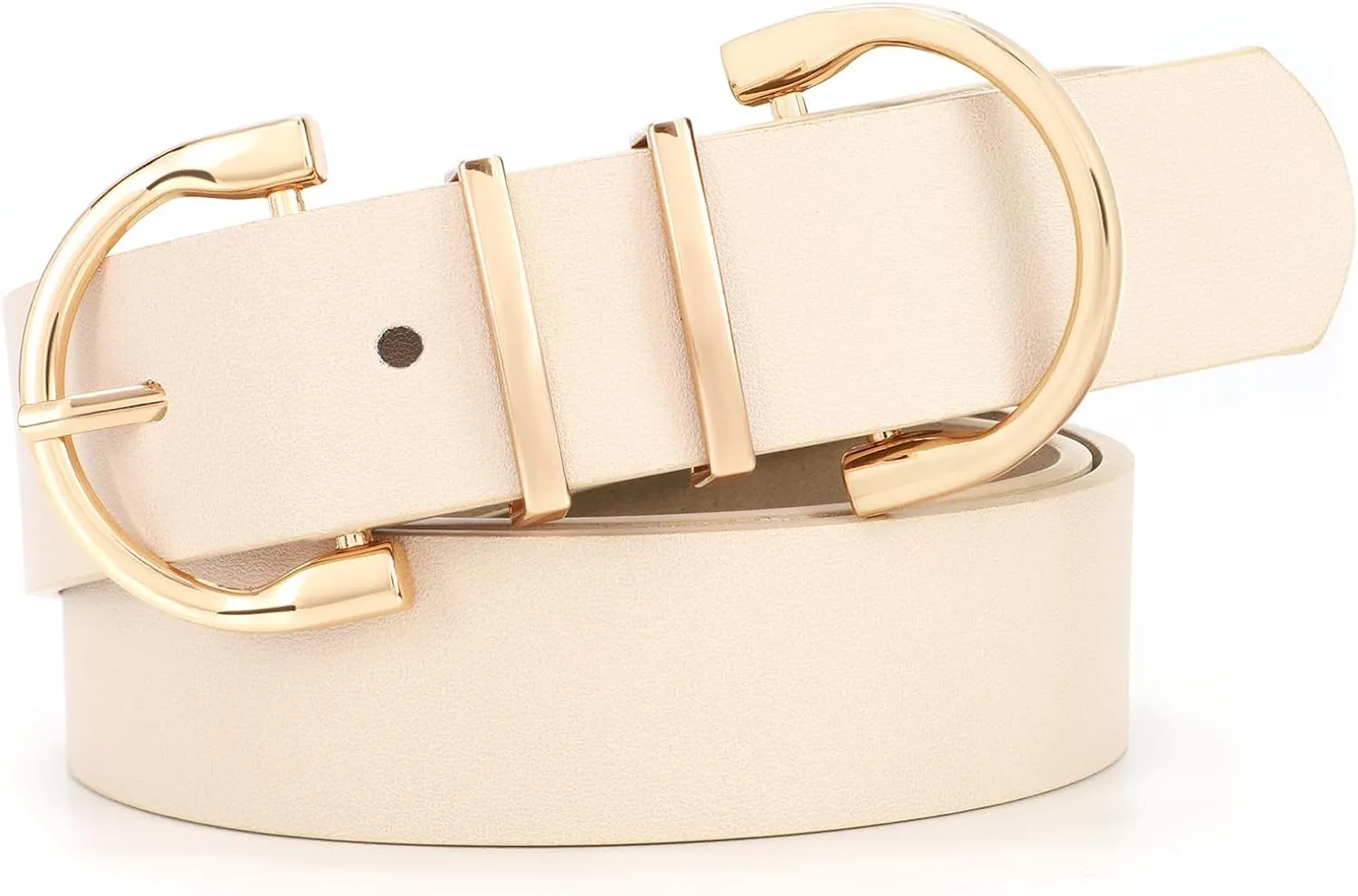 JASGOOD Women Leather Belt for Jeans Pants Ladies Waist Belt for Dress with Fashion Metal Buckle