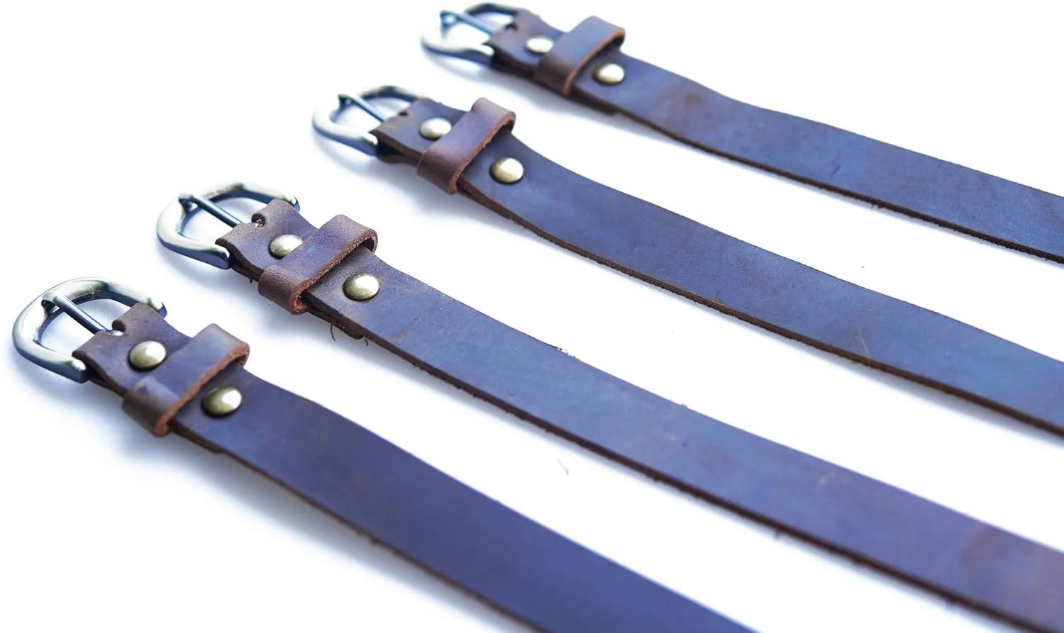 Jeereal Genuine Leather Stirrup Straps (4 Pack) with Metal Buckle Adjustable Length