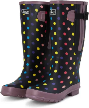 Jileon Extra Wide Calf Rain Boots - Ideal for Wide Feet, Ankles & Calves - Fit 16 to 23 Calves - Durable & Waterproof