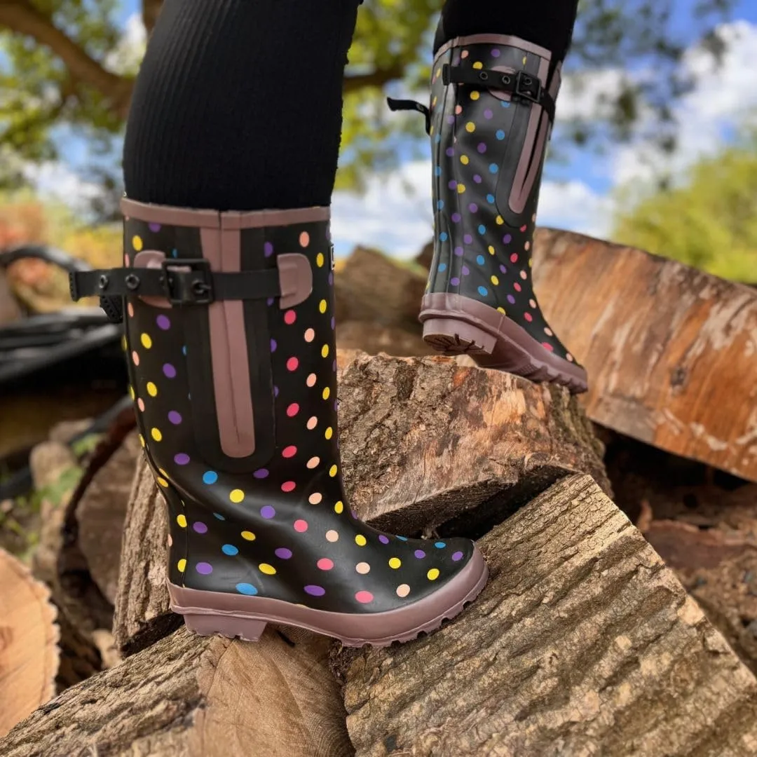 Jileon Extra Wide Calf Rain Boots - Ideal for Wide Feet, Ankles & Calves - Fit 16 to 23 Calves - Durable & Waterproof