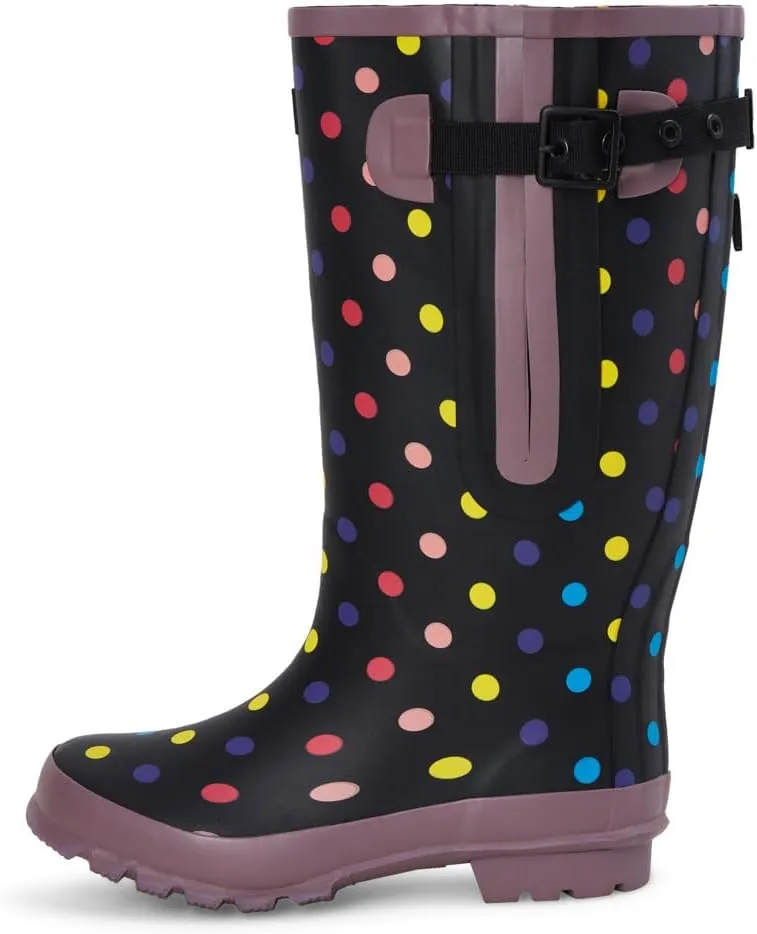Jileon Extra Wide Calf Rain Boots - Ideal for Wide Feet, Ankles & Calves - Fit 16 to 23 Calves - Durable & Waterproof