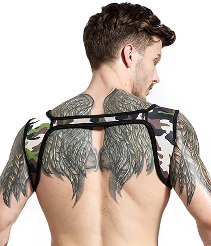 JOCKMAIL Men's Neoprene Harness with Elastic Shoulder Straps - Muscle Chest Harness