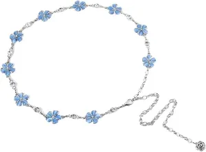 JSEIAJB Flower Waist Chain Belt Decoration Dress Sweet Metal Chain Korean Dress Belt