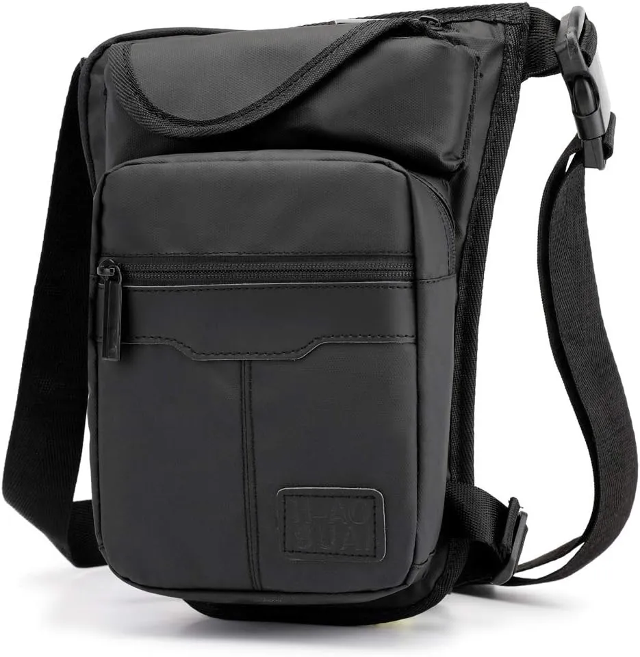 KPYWZER Outdoor Thigh Drop Leg Bag for Men Women Waist Fanny Pack Motorcycle Ride Crossbody Shoulder Riding Travel Hiking Tactical 04-Black