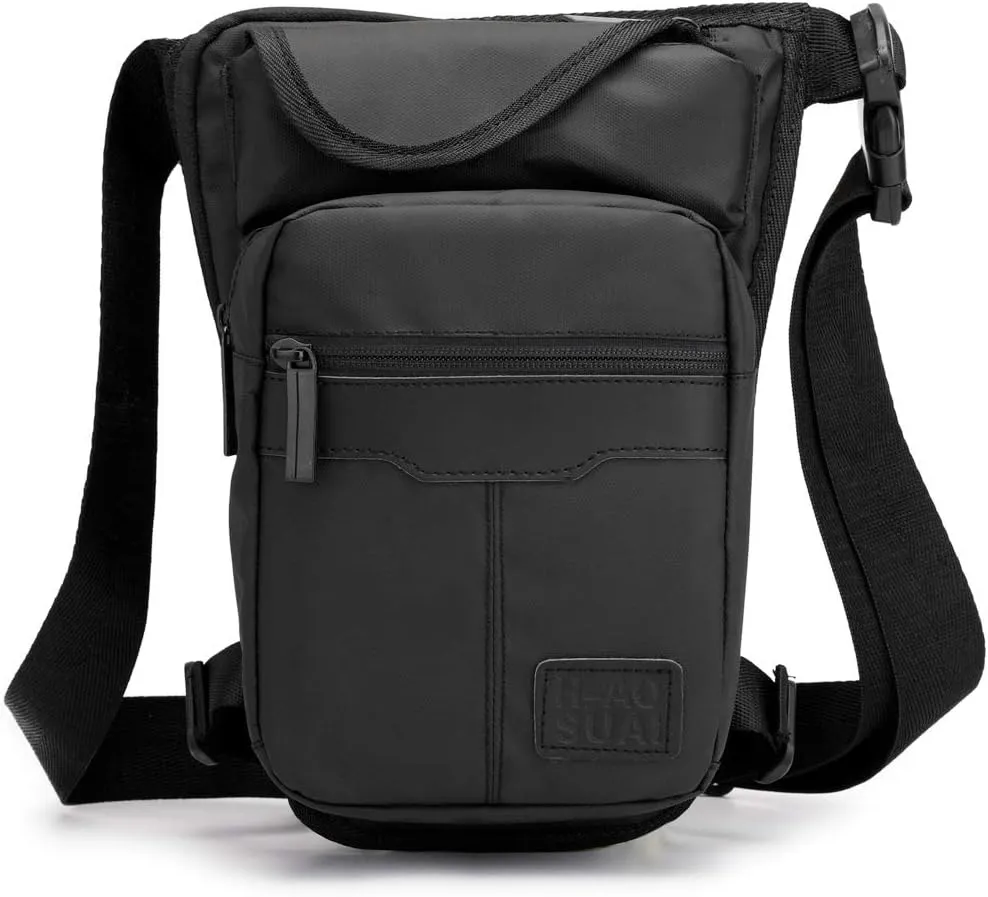 KPYWZER Outdoor Thigh Drop Leg Bag for Men Women Waist Fanny Pack Motorcycle Ride Crossbody Shoulder Riding Travel Hiking Tactical 04-Black