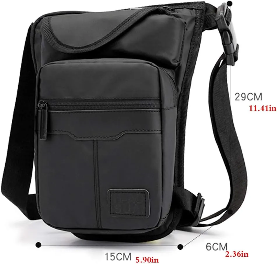 KPYWZER Outdoor Thigh Drop Leg Bag for Men Women Waist Fanny Pack Motorcycle Ride Crossbody Shoulder Riding Travel Hiking Tactical 04-Black