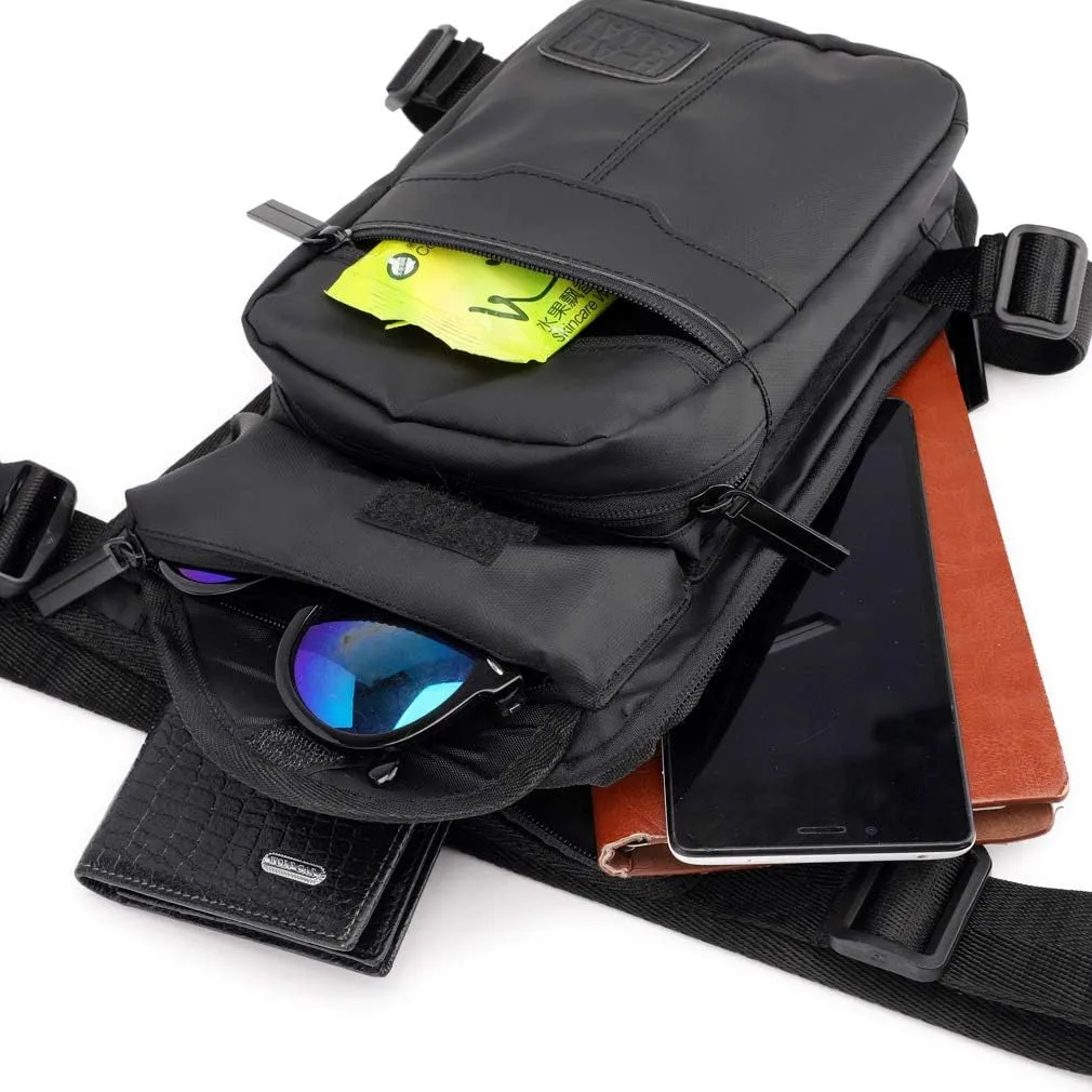 KPYWZER Outdoor Thigh Drop Leg Bag for Men Women Waist Fanny Pack Motorcycle Ride Crossbody Shoulder Riding Travel Hiking Tactical 04-Black