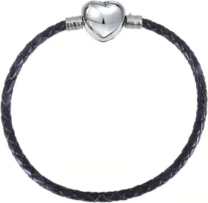 KunBead Women Heart Clasp Leather Charm Bracelets for Women DIY Jewelry Making Compatible with Pandora Charms