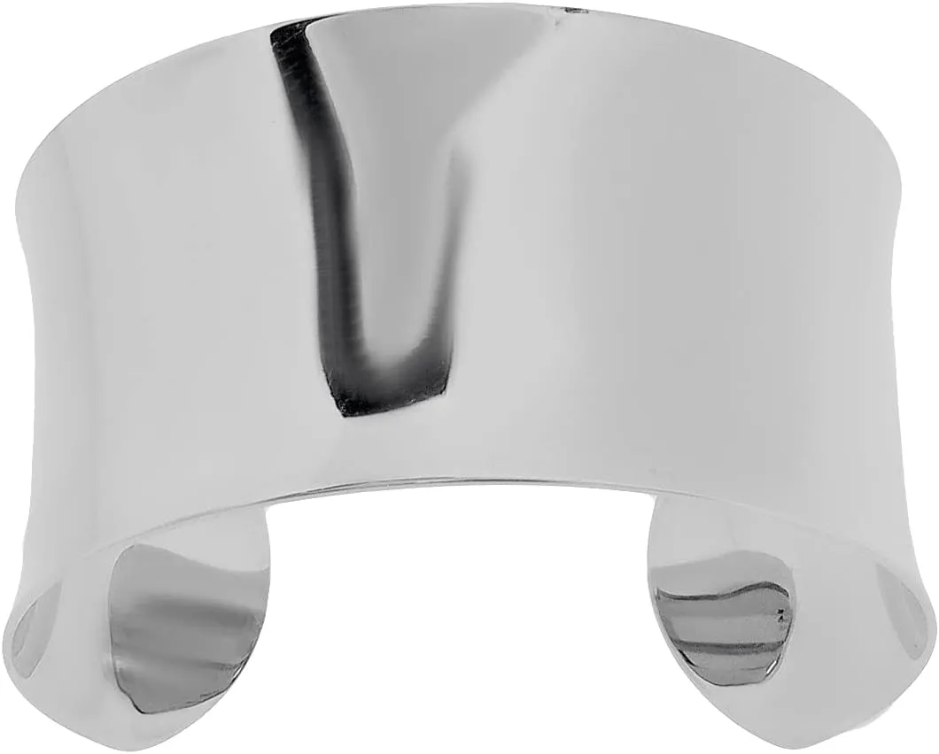 Lavari Jewelers 1.5 Inches Wide Open Plain Cuff Bangle Bracelet for Women I 6.75 Inches Long I Ion Plated Stainless Steel or Satin Finish Bangle for Her I Wide Bracelet