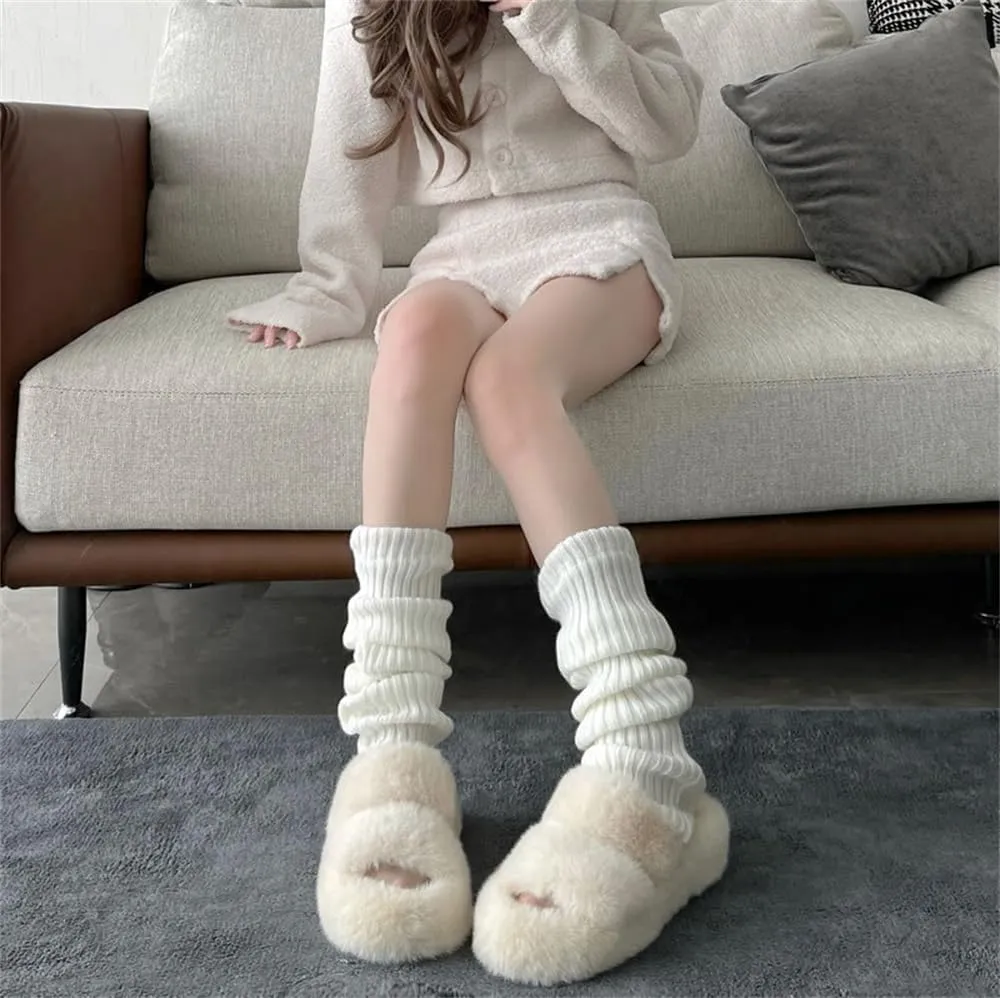 Leg Warmer for Woman Harajuku Japanese Kawaii Knit Leg Warmers Girls Y2K 80s Goth Lolita Accessories