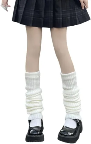 Leg Warmer for Woman Harajuku Japanese Kawaii Knit Leg Warmers Girls Y2K 80s Goth Lolita Accessories