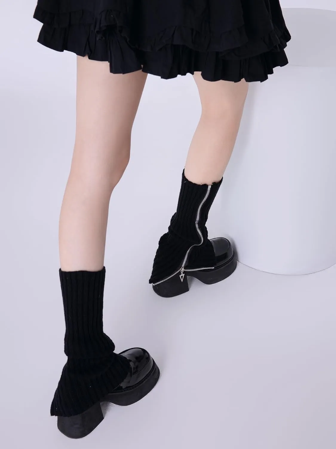Leg Warmer Personalized Warmth Zipper Knitted Leg Socks Y2K Cool Spicy Girls' Calf Cover