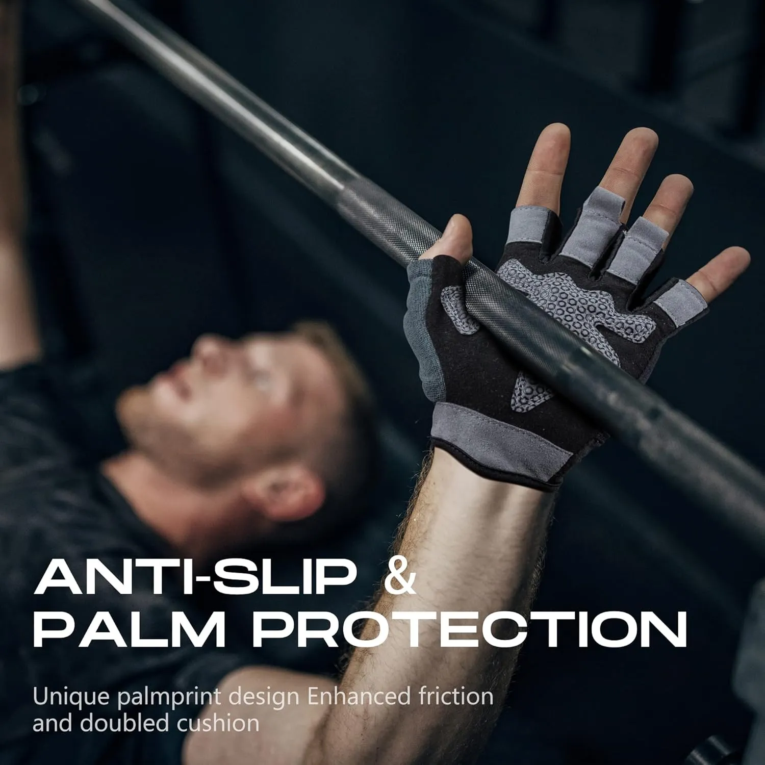 LIFECT Essential Breathable Workout Gloves, Weight Lifting Fingerless Gym Exercise Gloves with Curved Open Back, for Powerlifting, Women and Men