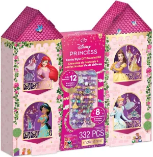 Make It Real: Disney Princess: Castle Style DIY Bracelet Kit - 332 pcs Jewelry Set, Create 12 Bracelets, 8 Exclusive Charms, Girls & Kids Ages 6 