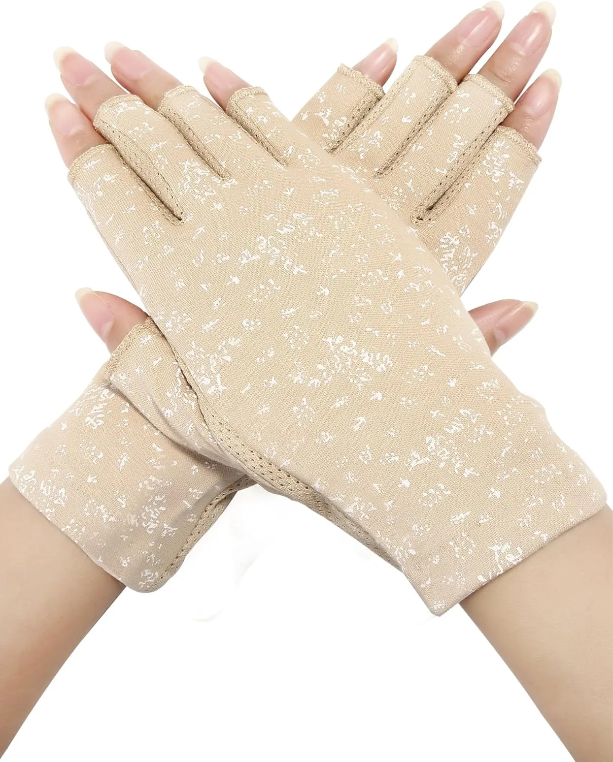 Maxdot Women Sunblock Fingerless Gloves UV Protection Driving Gloves Summer Mitten Non Slip for Outdoor Cycling Manicures