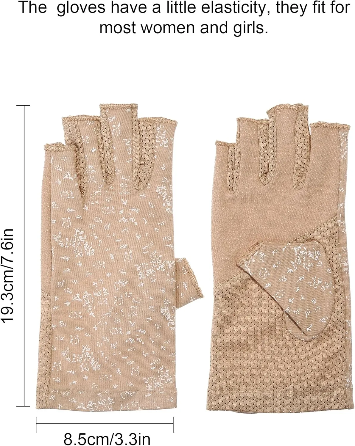 Maxdot Women Sunblock Fingerless Gloves UV Protection Driving Gloves Summer Mitten Non Slip for Outdoor Cycling Manicures