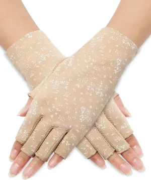 Maxdot Women Sunblock Fingerless Gloves UV Protection Driving Gloves Summer Mitten Non Slip for Outdoor Cycling Manicures
