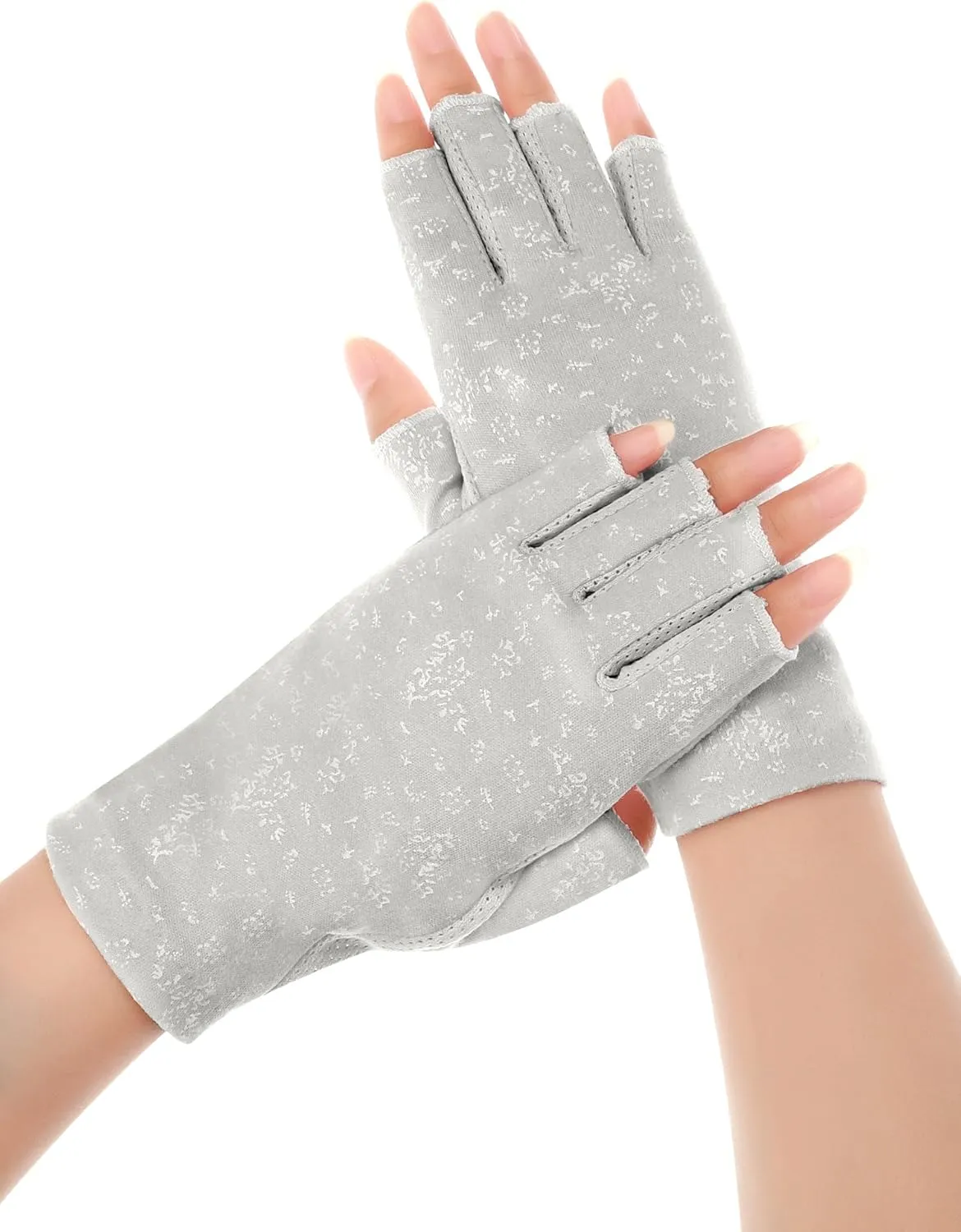 Maxdot Women Sunblock Fingerless Gloves UV Protection Driving Gloves Summer Mitten Non Slip for Outdoor Cycling Manicures