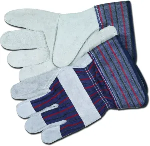 MCR Safety 12010M Economy Shoulder Split Cow Leather Palm Men's Gloves with 2-1/2-Inch Rubberized Safety Cuff, Natural Pearl, Medium, 1-Pair