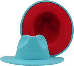 Men Fedoras Unisex Patchwork Fedora Hat Women's Wide Brim Jazz Top Hat Autumn Winter Panama Hat Cap