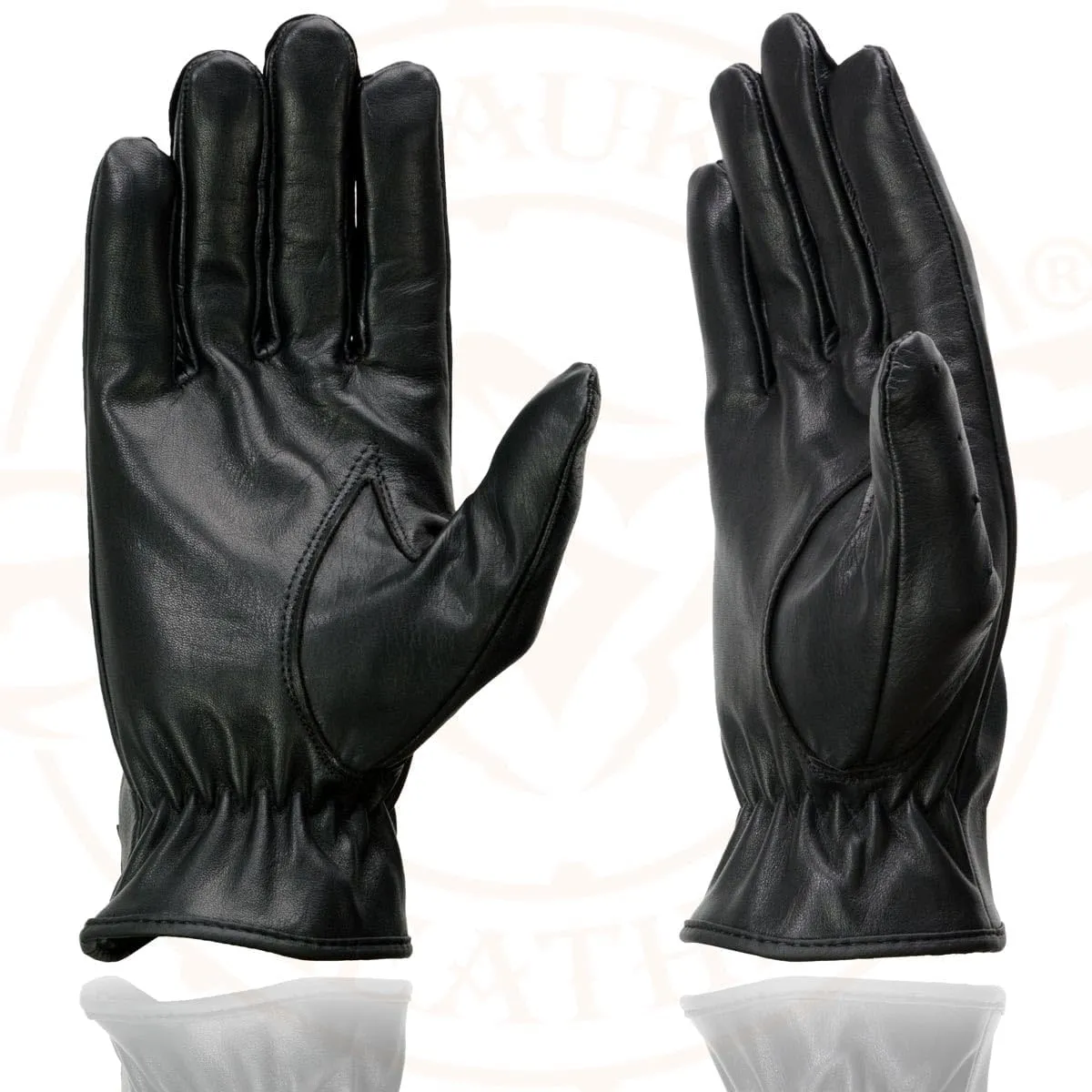 Milwaukee Leather SH247 Men's Black Perforated Leather Full Finger Motorcycle Hand Gloves W/Breathable Open Knuckle