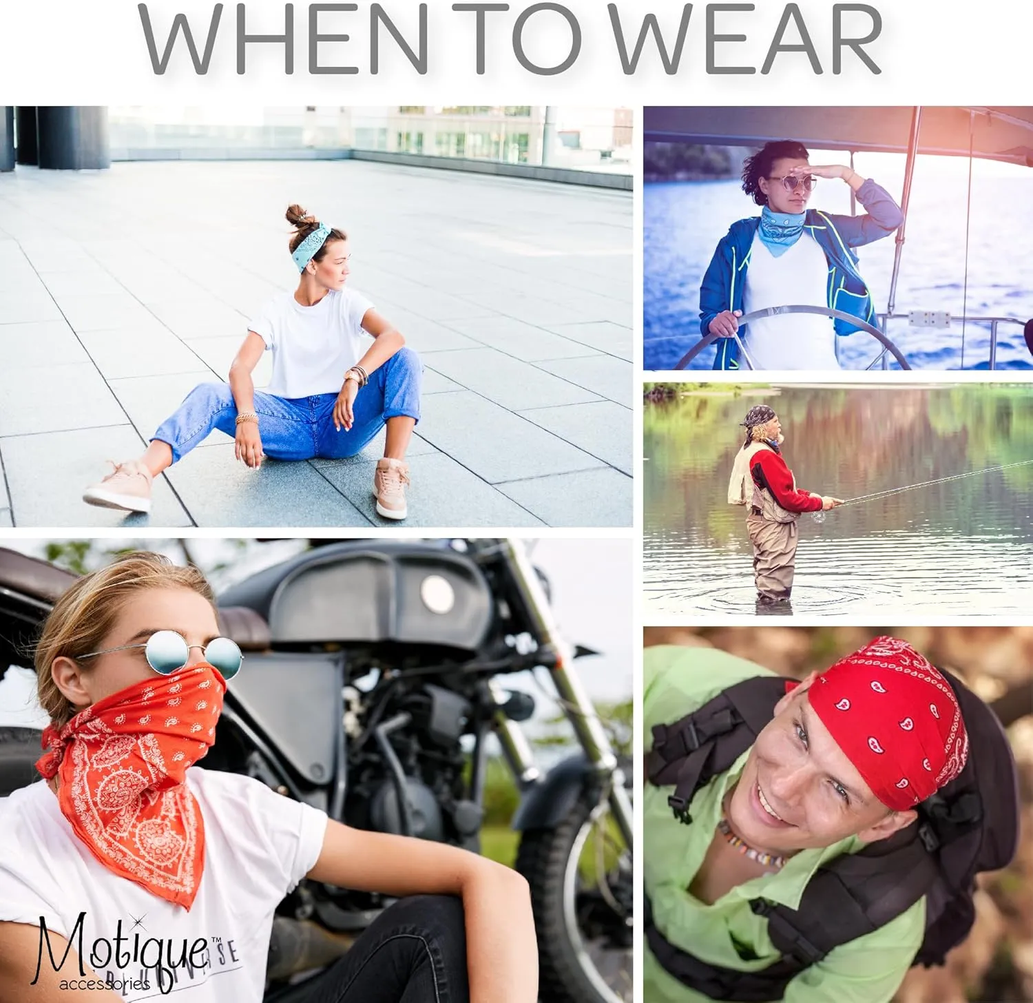 Motique Accessories Set of 3 Jumbo Bandanas