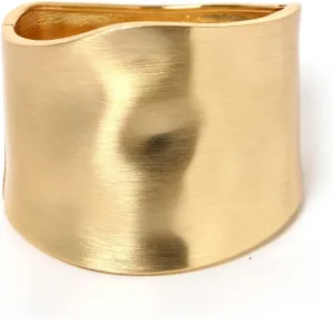 MOZAKA 1-3Pcs Gold Plated Bangle Bracelets for Women Open Hinged Bangle Bracelets Chunky Polished-Finish Wrist Cuff Wrap Bracelets Minimalist Twist-Grooved Wide Cuff Bracelet