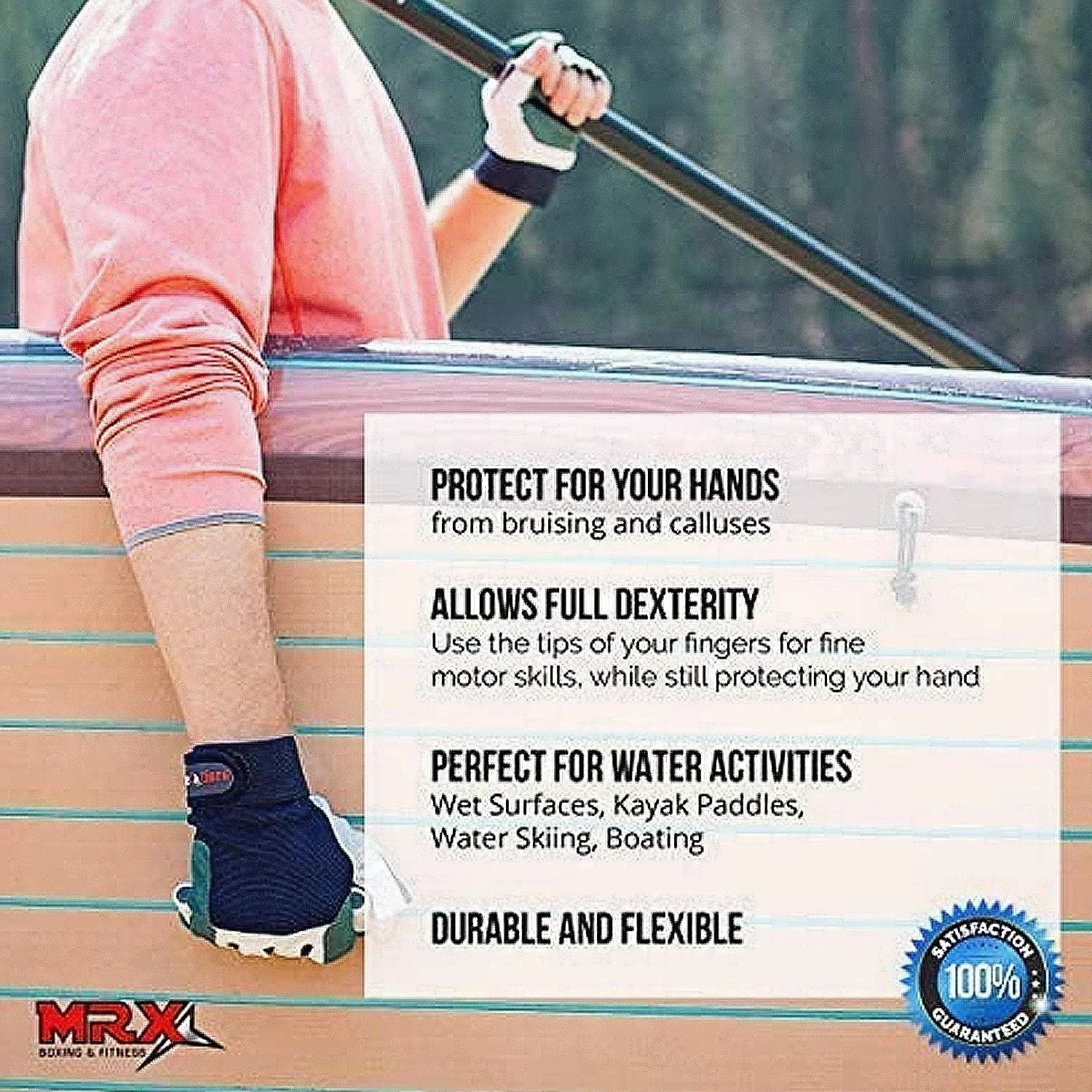 MRX Sailing Gloves Fishing Kayak Gloves for Men & Women Rowing Water Ski Canoe Paddle Gloves Sailing Gear Women Paddling Gloves | Sailing Gloves for Men & Women | Short Finger Sailing Kayaking Gloves