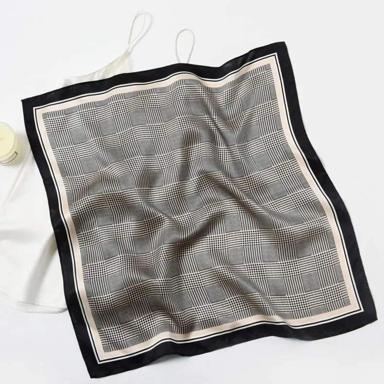 Mulberry Silk Scarfs Women Small Square Scarf 21" x 21" Breathable Lightweight Neckerchief Headscarf