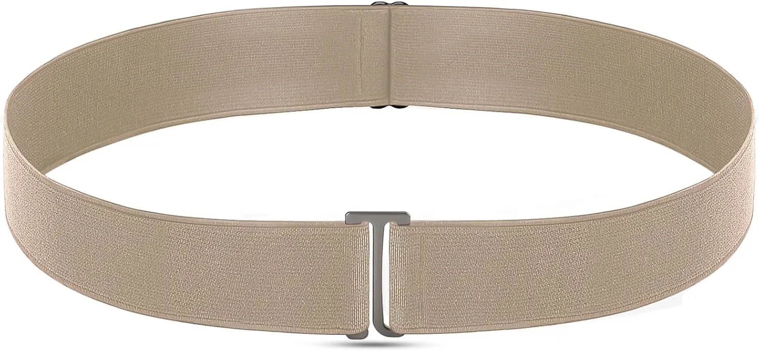 No Show Invisible Elastic Belt for Women Men, Elastic Web Strap Waist Stretch Belt with Flat Buckle