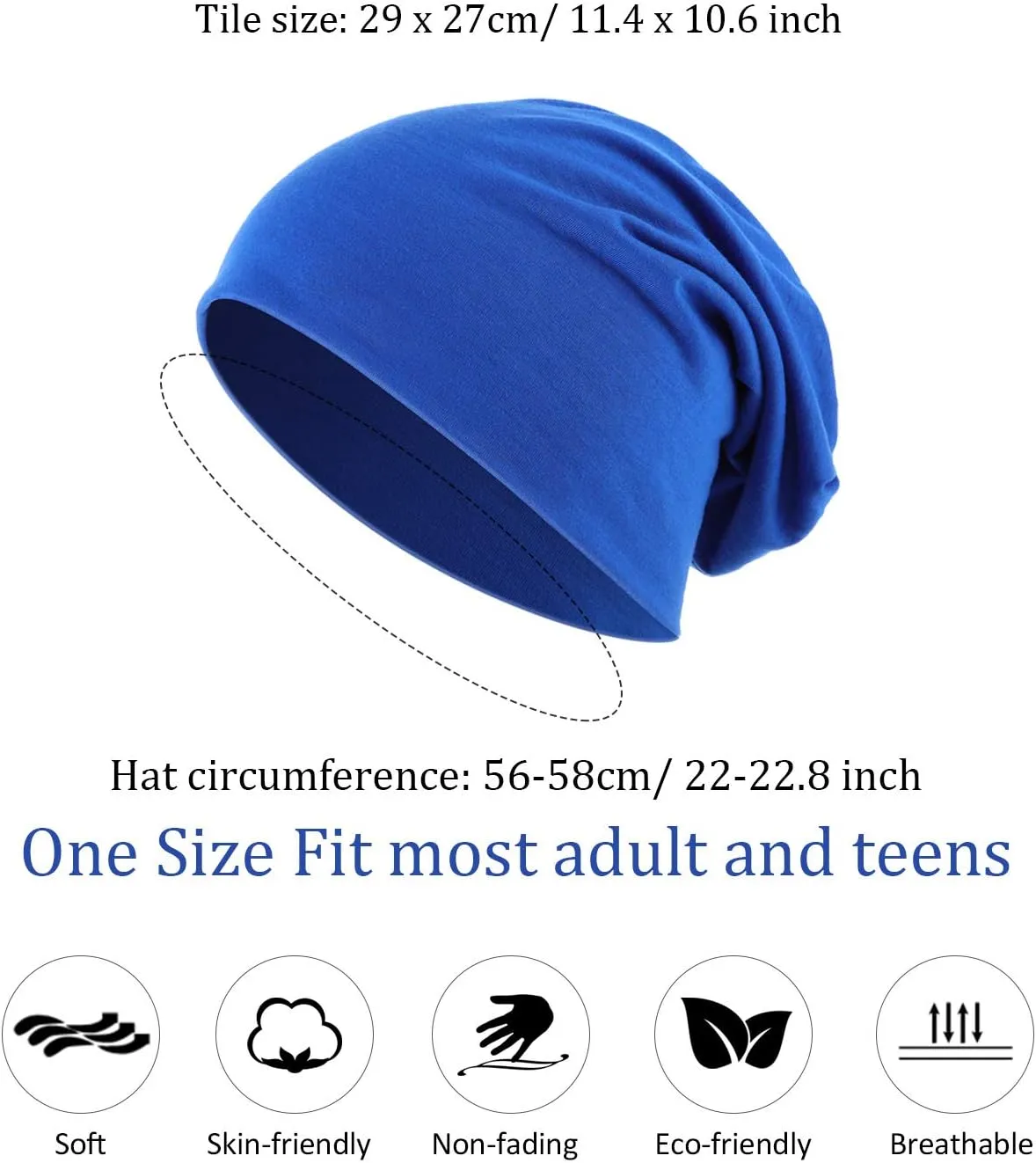 Outus 4 Pieces Thin Knit Slouchy Cap Beanies Hat Unisex Hip-Hop Sleep Cap Dwarf Hat