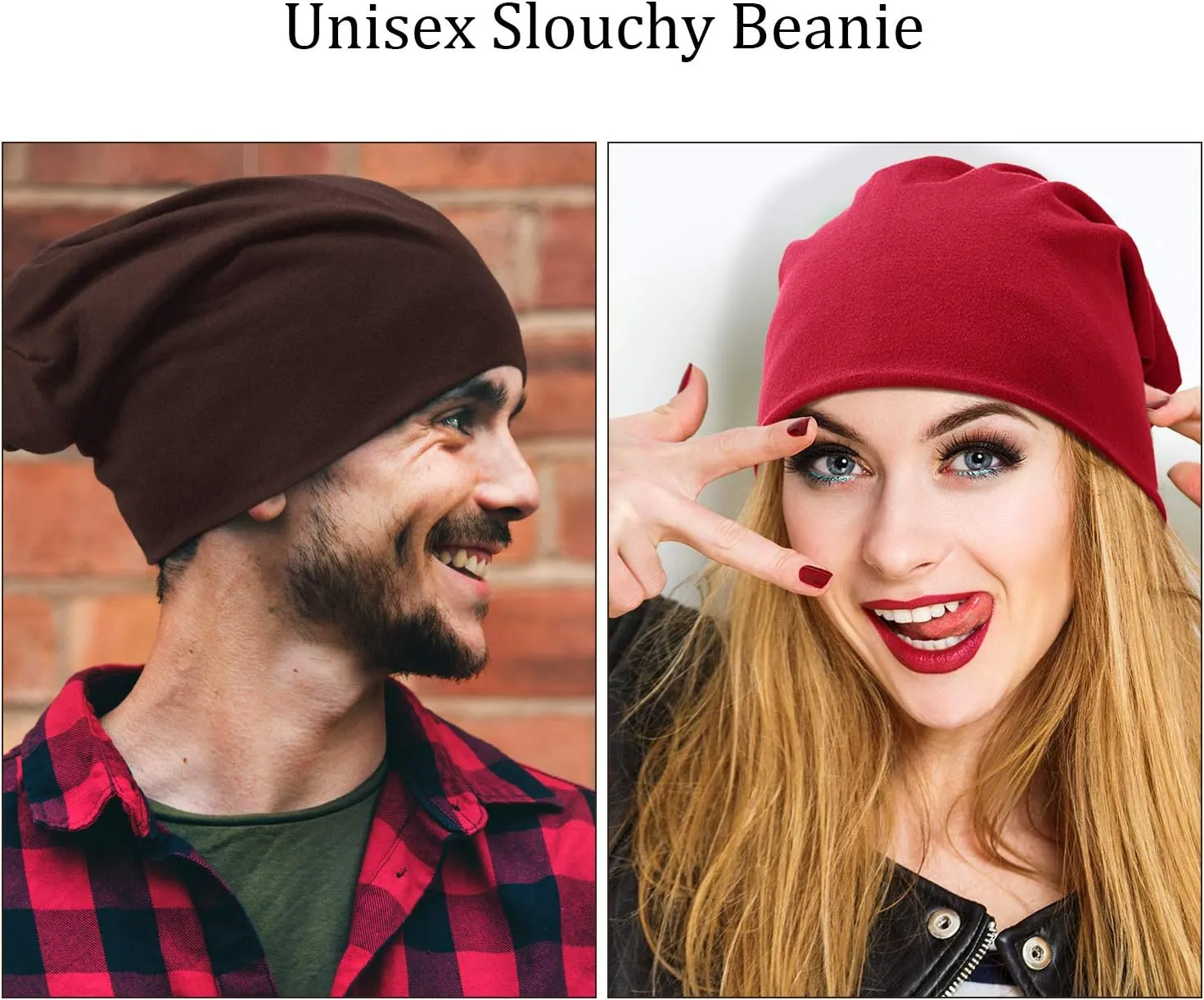Outus 4 Pieces Thin Knit Slouchy Cap Beanies Hat Unisex Hip-Hop Sleep Cap Dwarf Hat