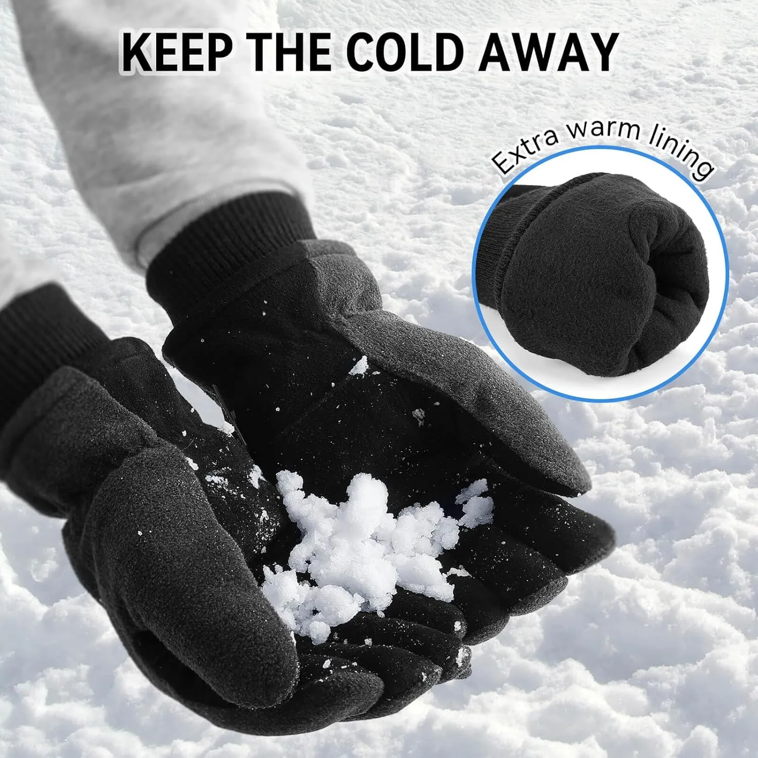 OZERO Men & Women Winter Gloves -30F Deerskin Leather Water-resistant Windproof Cold Weather Glove for Driving Hiking