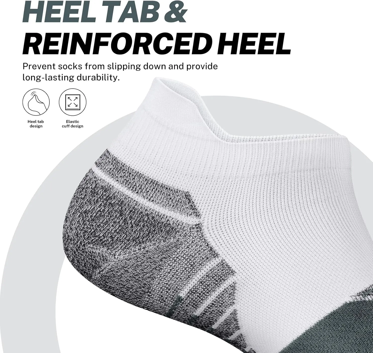 PAPLUS Compression Running Socks Women (6 Pairs), Ankle Athletic Socks Low Cut with Arch Support
