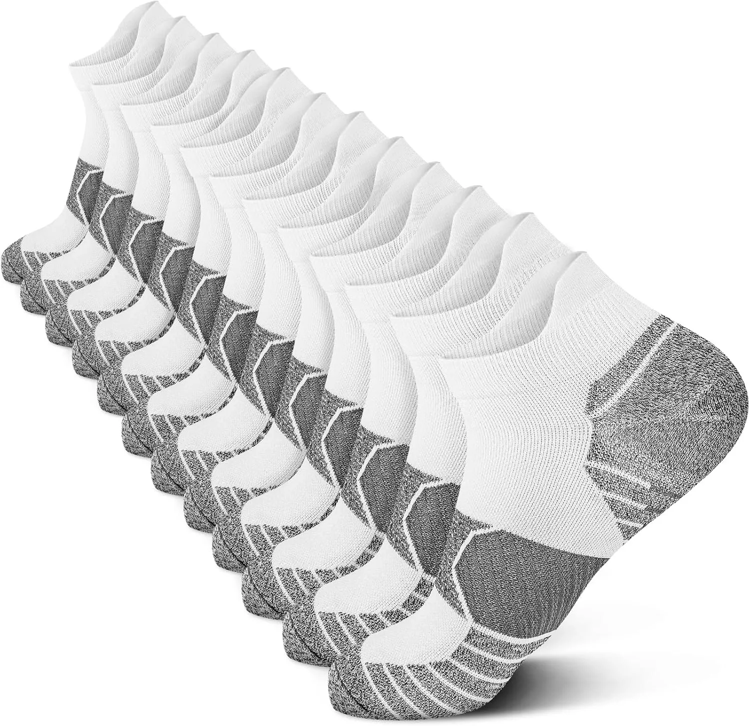 PAPLUS Compression Running Socks Women (6 Pairs), Ankle Athletic Socks Low Cut with Arch Support