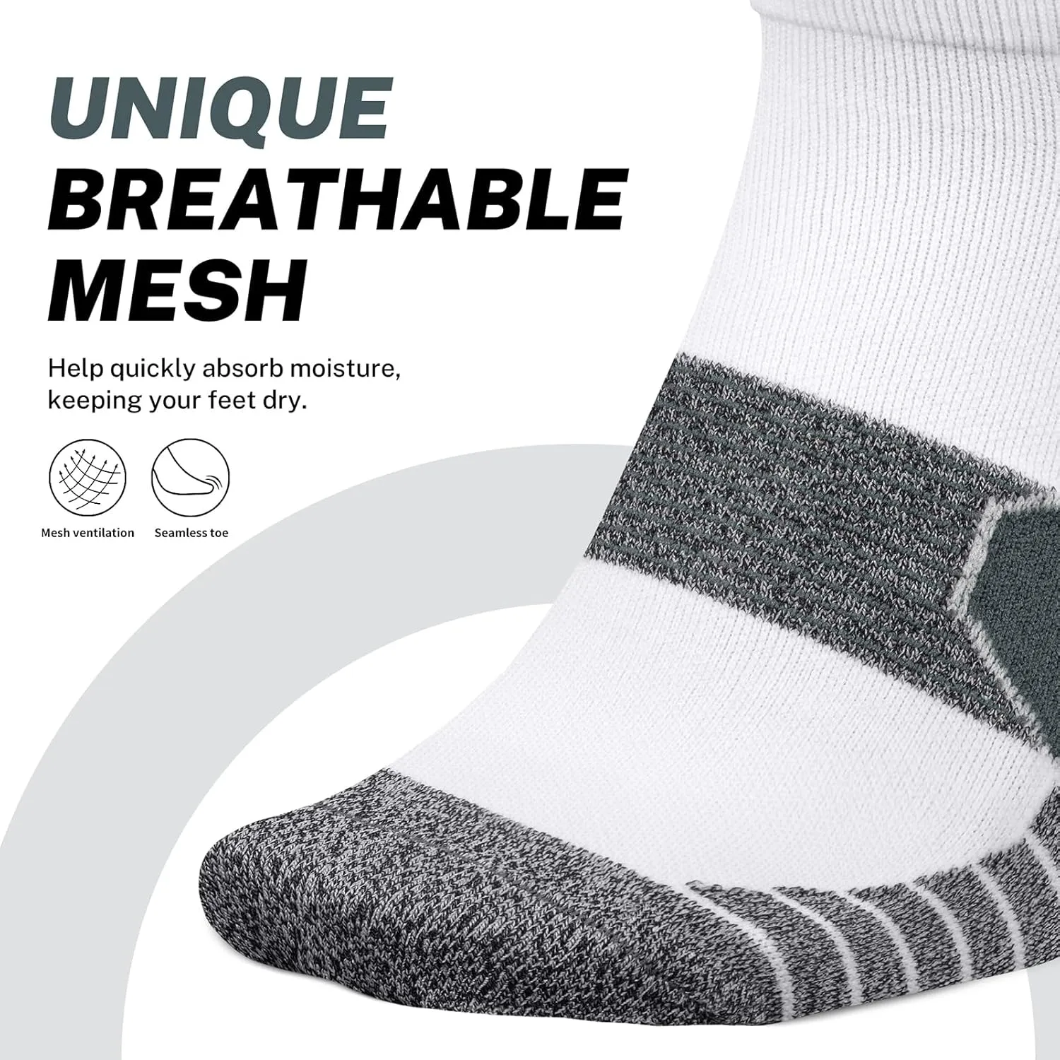 PAPLUS Compression Running Socks Women (6 Pairs), Ankle Athletic Socks Low Cut with Arch Support