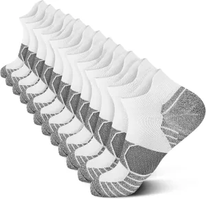 PAPLUS Compression Running Socks Women (6 Pairs), Ankle Athletic Socks Low Cut with Arch Support