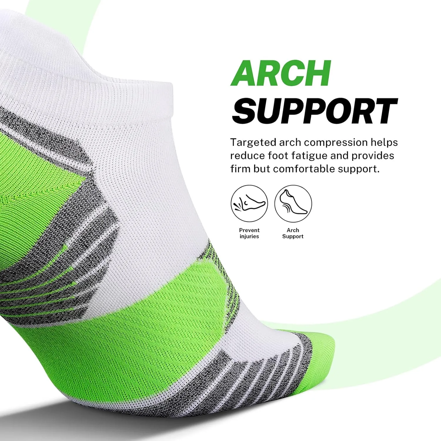 PAPLUS Compression Running Socks Women (6 Pairs), Ankle Athletic Socks Low Cut with Arch Support