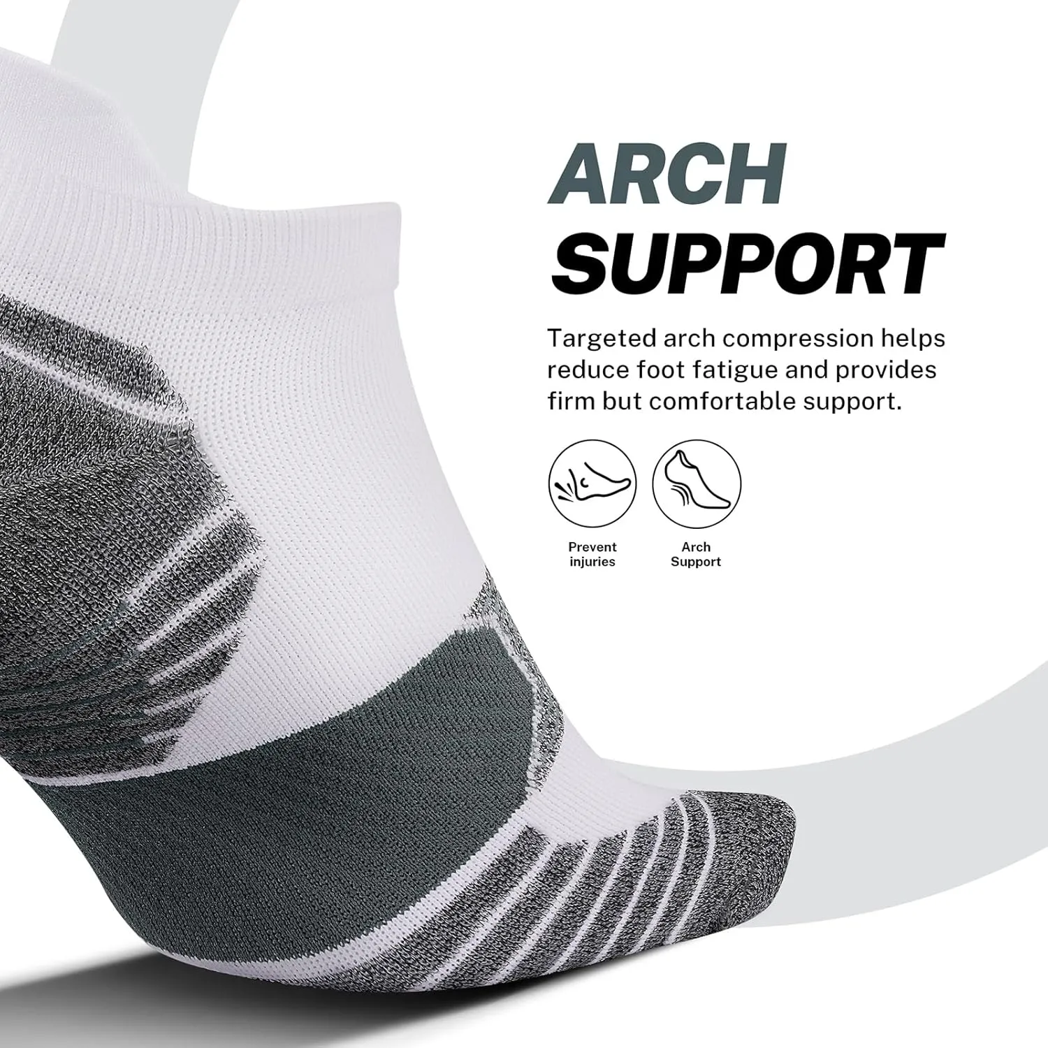 PAPLUS Compression Running Socks Women (6 Pairs), Ankle Athletic Socks Low Cut with Arch Support