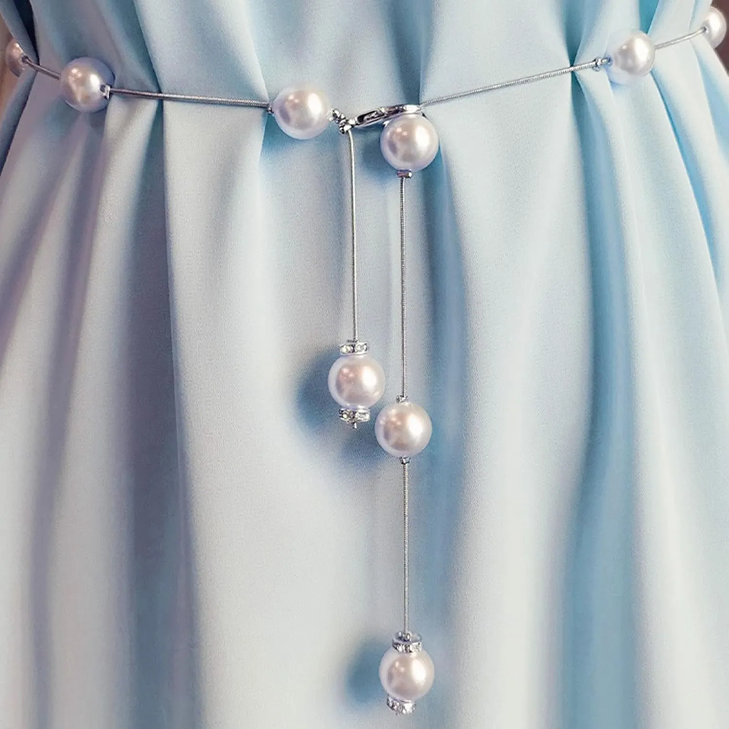 Pearl Belt for Women Pearl Waist Chain Body Chain Belly Chain for Dress Minimalism Gold Chain Belt Adjustable Pearl Belt Trendy Jewelry
