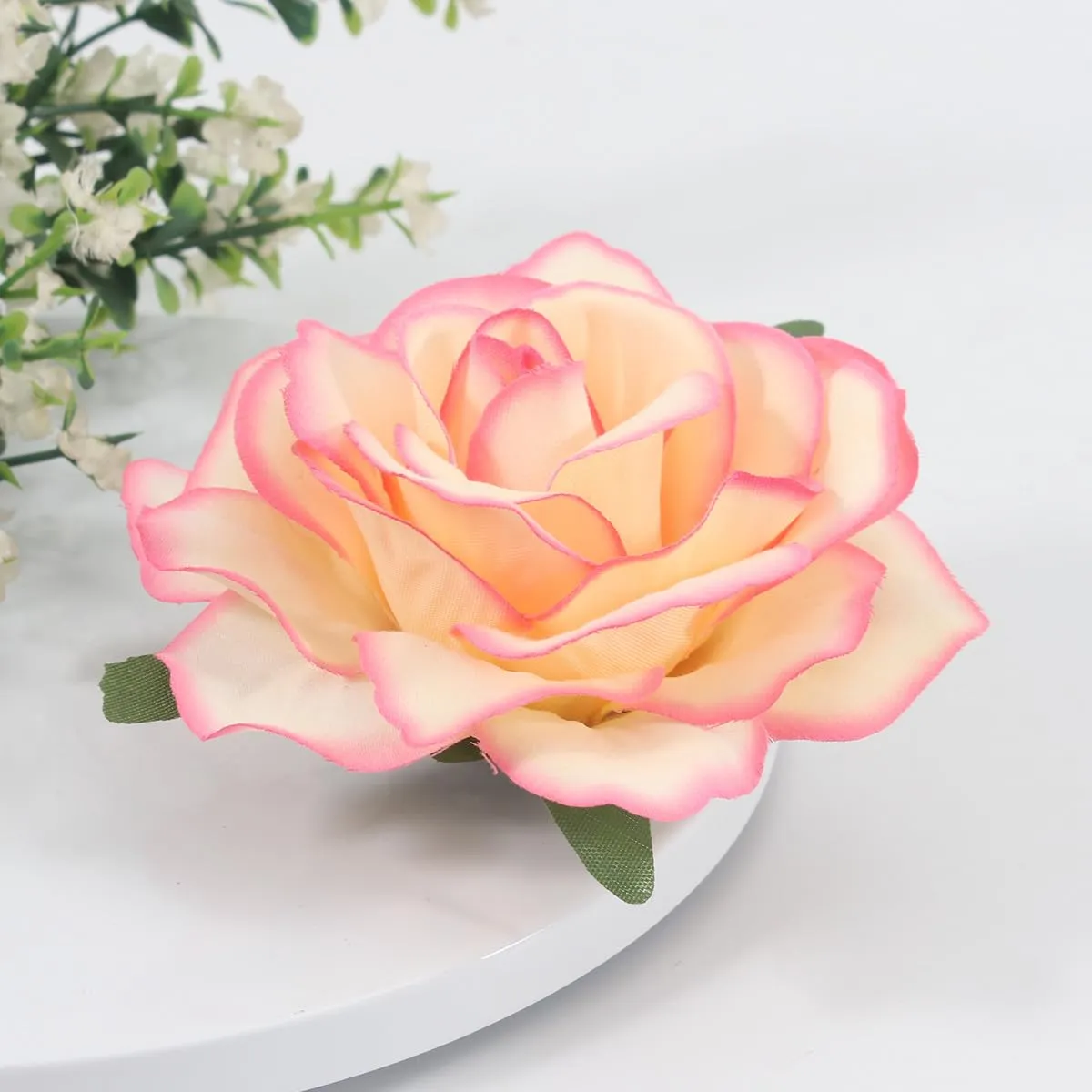 Pink & Beige Rose Brooches Flower Hair Clips for Women | Brooches and Pins | Hair Accessories | Valentines Hair Clips, Wedding Hair Accessories | Lapel Pin