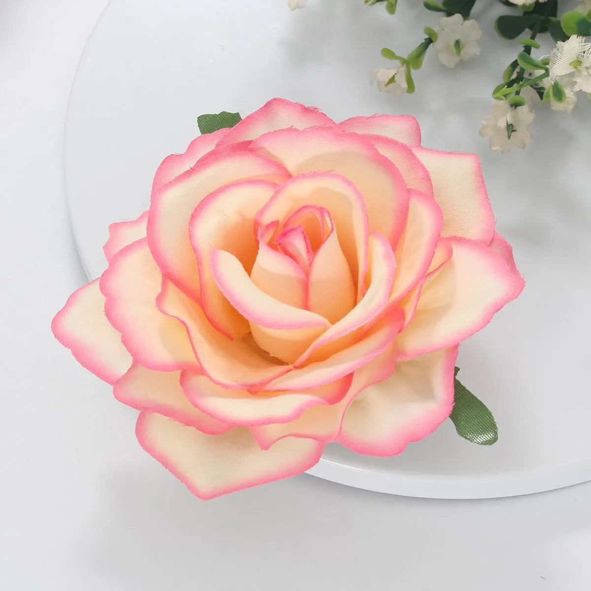 Pink & Beige Rose Brooches Flower Hair Clips for Women | Brooches and Pins | Hair Accessories | Valentines Hair Clips, Wedding Hair Accessories | Lapel Pin