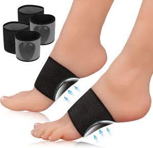 Plantar Fasciitis Relief, Silica Arch Support Elastic Foot Support Sleeve for Arch Collapse, Flat Feet, Heel Spurs, High Arches Pain Improve, Arch Supports Inserts for Women, Men 2 Pairs