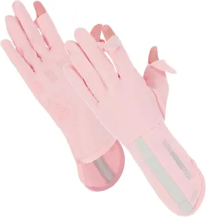 Protection Driving Gloves, Non Slip Full Finger Sun Gloves Breathable Sun Protection Summer Outdoor Gloves for Women Cycling Outdoor Activities
