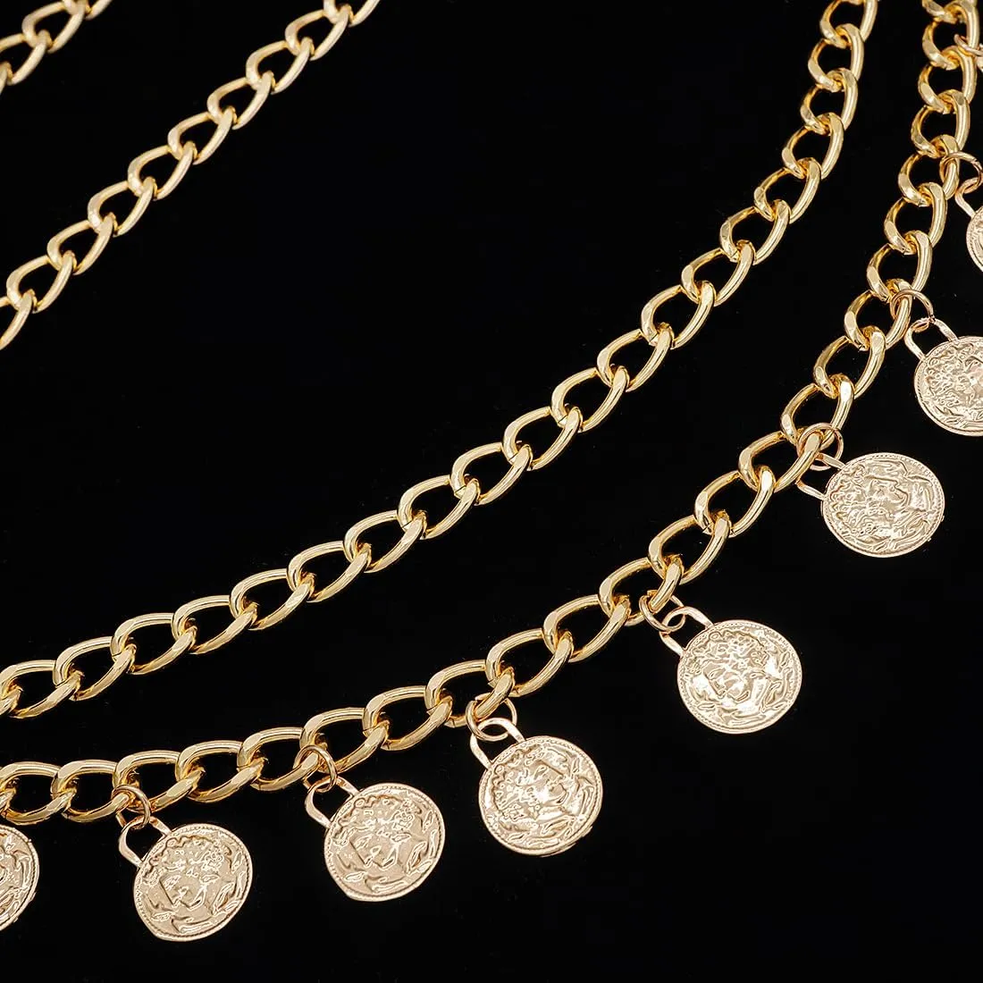 Punk Rock Metal Chunky Waist Chain Belt Buckle Type Jewelry Belly Chain for Women