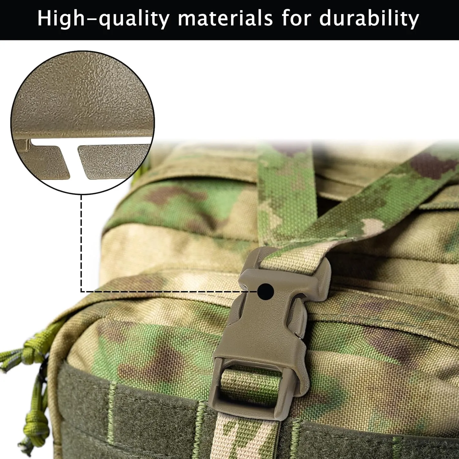 Qavctw 2x 1'' Buckle Quick Side Release Buckle for Tactical Vest Backpack Bag with 1in/2.5cm Webbing Straps
