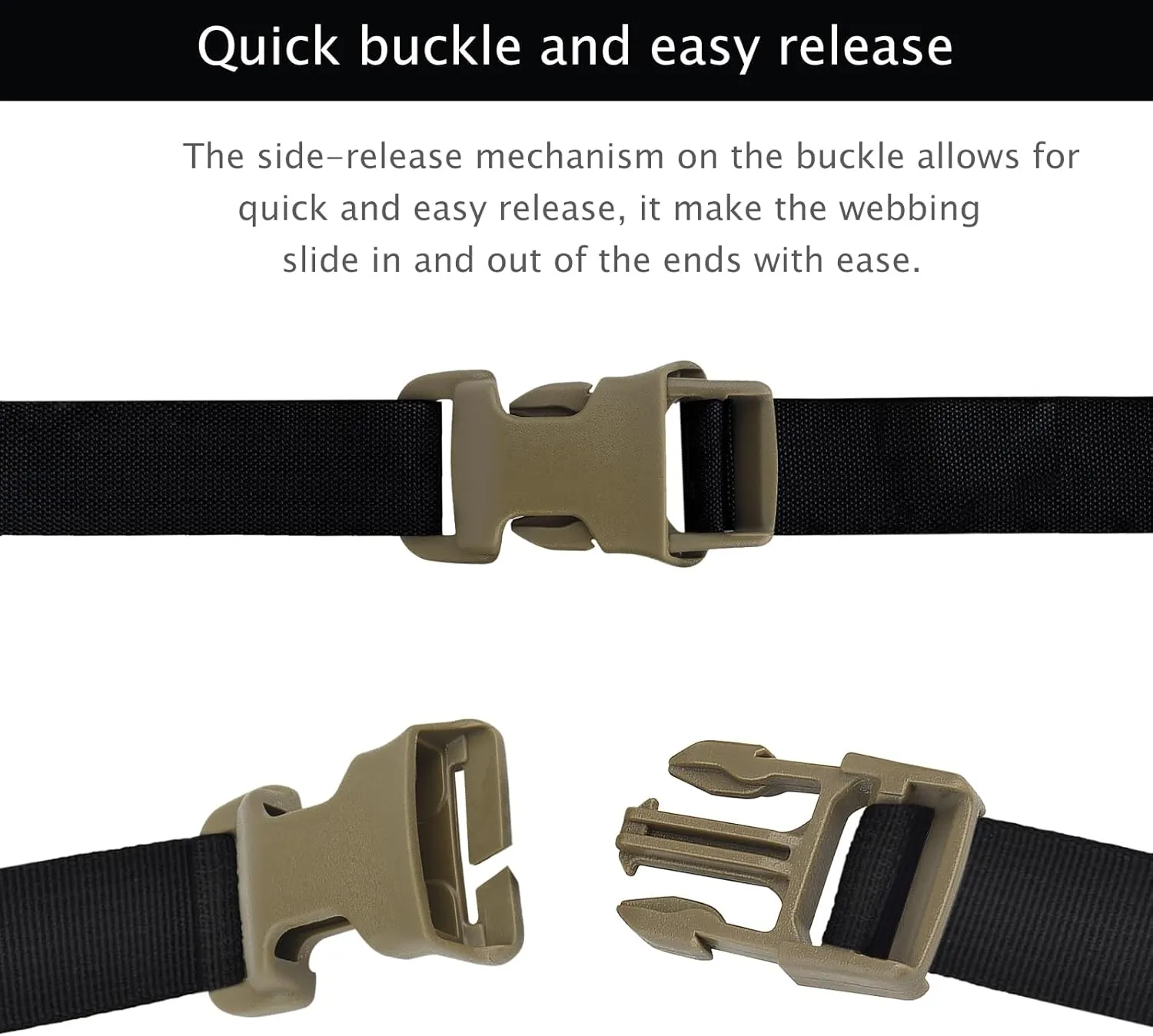 Qavctw 2x 1'' Buckle Quick Side Release Buckle for Tactical Vest Backpack Bag with 1in/2.5cm Webbing Straps