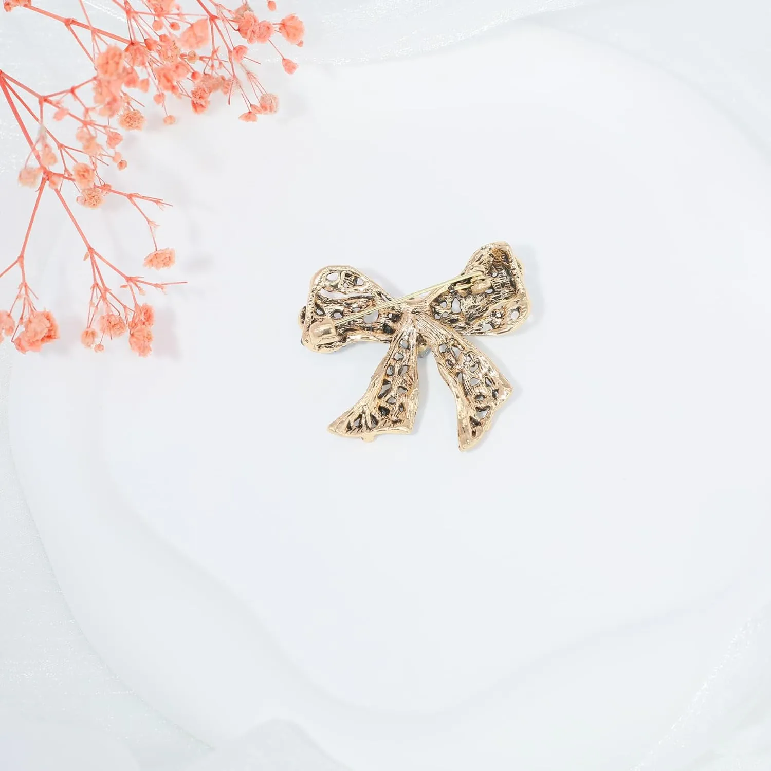 Rhinestone Bow Brooch Vintage Crystal Large Bowknot Brooches for Women Brooch Pin Wedding Fashion Jewelry Accessories,Women Gift